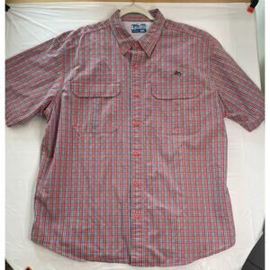 Worldwide Sportsman Mens 2XL Fishing Shirt Vented Salmon Short Sleeve Button Up